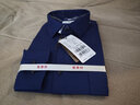 恒源祥輕商務(wù)純羊毛襯衫男士長(cháng)袖中年休閑春秋冬季高端加厚襯衣男裝外套 C21X101034藍色 2XL 42 曬單實(shí)拍圖