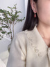唐后（TH）紅瑪瑙寶石耳環(huán)女長款925銀耳飾歐美耳墜送媽媽生日節(jié)日禮物 玫瑰金色紅瑪瑙 曬單實拍圖