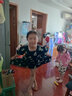 安奈兒（Annil）童女童連衣裙夏季新款純棉裙子A字裙印花親膚女孩裙子 黑調(diào)花 130cm 曬單實拍圖