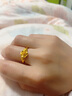 中國黃金（CHINA GOLD）黃金戒指女牡丹花送媽媽金戒指足金指環(huán)可調節送女友母親節禮物 牡丹花足金戒指（約3.7g） 曬單實(shí)拍圖