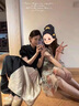 AEMAPE小香風(fēng)法式蕾絲連衣裙女夏小個(gè)子感氣質(zhì)遮肚顯瘦時(shí)尚A字裙子 杏色 L (建議105-115斤) 曬單實(shí)拍圖