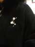 唐后（TH）玉蘭花和田玉胸針女高檔胸花淡水珍珠中式漢服別針?biāo)蛬寢尷蠋煻Y物 神秘黑色 曬單實(shí)拍圖