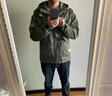 CANELIN KISKHA秋冬夾克男休閑外套男韓版潮牌寬松大碼工裝百搭男生上衣服男裝 軍綠色 XL 體重130-160斤 曬單實(shí)拍圖