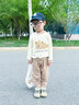 優(yōu)奇兒童衛(wèi)衣套裝春裝2025新款男童洋氣時髦嬰兒衣服女寶寶兩件套春秋 蘋果小熊 110cm 曬單實拍圖