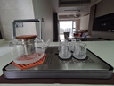 ORTOR玻璃茶壺透明玻璃燒水壺家用辦公提梁壺電陶爐玻璃水具套裝 中號(hào)茶盤八件套提梁壺茶具（木蓋 曬單實(shí)拍圖