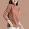 歌米拉半高領(lǐng)毛衣女秋冬季新款加厚寬松打底衫內搭針織衫女士時(shí)尚上衣冬 粉色 M 曬單實(shí)拍圖