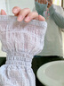 BUBU防曬蕾絲泡泡冰袖女春夏季防紫外線(xiàn)開(kāi)車(chē)寬松手套長(cháng)款手袖套護手臂 藍色 曬單實(shí)拍圖