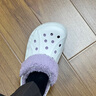 卡駱馳crocs秋冬新品休閑鞋秋冬洞洞鞋貝雅暖絨暖棉|206633 白/淡紫 -577(建議買(mǎi)大一碼) 40 (250mm) 曬單實(shí)拍圖