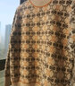 歌米拉半高領(lǐng)毛衣女士內(nèi)搭新款秋冬提花厚款寬松打底衫上衣針織衫女裝 米色 XL 【適合110-125斤】 曬單實拍圖