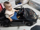 贝瑞佳（BeRica）宝马I8授权婴儿童电动车遥控汽车小孩玩具车可坐人宝宝摇摆 黑色四驱摇摆+遥控+发泡轮皮座 实拍图