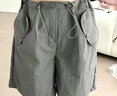浪莎灰色工裝短褲女夏季薄款高腰休閑闊腿設計感速干運動(dòng)美式五分褲子 深灰 L 建議106-115斤 曬單實(shí)拍圖