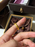 賽菲爾黃金戒指男女款足金999.9古法金素圈泥鰍背無(wú)字戒指環(huán) 18號 約6.55克 曬單實(shí)拍圖