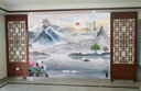 玉堂富貴電視背景墻壁畫(huà)現代中式玉蘭花鳥(niǎo)圖手繪壁紙客廳影視墻布 整張8D水晶立體布/1平方 曬單實(shí)拍圖