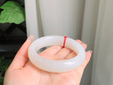 安道子【禮遇季】新疆和田玉手鐲俄白玉手鐲子玉石油潤羊脂玉女款送禮物 【收藏級】羊脂寬條【55-56mm】 曬單實(shí)拍圖