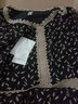 綠夕（REAXUR）法式連衣裙夏季印花雪紡裙子夏天高級(jí)感女裝氣質(zhì)收腰顯瘦2025新款 黑色 M 曬單實(shí)拍圖