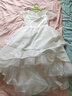 小咔衣濃女童生日主持人公主裙花童婚紗小女孩晚禮服兒童鋼琴演出服春夏季 白色前短后長 130 曬單實拍圖
