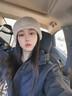 明月歸帽子女秋冬季韓版潮百搭加厚防寒保暖針織毛線(xiàn)帽女騎行棉帽堆堆帽 卡其色 曬單實(shí)拍圖