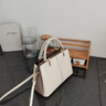 MILDREN KROE奢侈品包包女包女士大容量手提包女七夕情人節禮物送女友老婆 米白色配灰【精美禮盒包裝】 曬單實(shí)拍圖