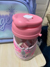 班尼兔兒童牛奶杯寶寶水杯吸管杯雙飲手柄刻度果汁杯2-3歲喝奶杯子泡奶 350ML粉色/一蓋兩用/tritan材質(zhì) 曬單實(shí)拍圖