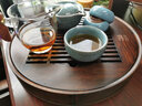 木語瓷緣 竹制茶盤儲水茶托盤功夫茶具盤圓形盛水茶盤茶道竹茶臺 圓形盛水小號 胡桃色 25*25*5CM 曬單實拍圖