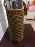 8001000ml750大杯子手工編織杯套毛線保護(hù)套耐用通用大號(hào) 卡其色 鏤空大號(hào)杯套 曬單實(shí)拍圖