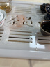 大理石功夫茶幾茶盤 嵌入式茶托 不銹鋼玻璃茶幾樹脂雞翅木茶板 樹脂紅龍玉37x47cm 曬單實(shí)拍圖