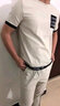 PINFULU夏天短袖T恤套裝男潮流休閑男士冰絲休閑運(yùn)動(dòng)套裝t恤夏季衣服男 卡其 XL (推薦體重115-135斤) 曬單實(shí)拍圖