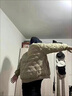 蘇京貓棉服男士冬季菱形格繡標(biāo)保暖棉衣男ins港風(fēng)情侶百搭棉襖休閑外套 卡其色 3XL 曬單實(shí)拍圖