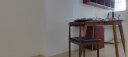 蔓斯菲尔（MSFE） 书桌书柜组合电脑桌台式写字桌家用办公桌子实木腿书桌椅组合 【升级款+牛角椅】80cm胡桃色 实拍图