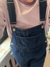 NY-RCE藍色牛仔背帶褲女韓版寬松春季新款時尚減齡洋氣牛仔褲 深藍色611 M 曬單實拍圖