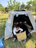 HikeGuys全自動戶外帳篷露營野營帳篷單人登山防雨工地公園沙灘速開帳篷 流沙金色-涂銀中號【套餐三】 曬單實拍圖