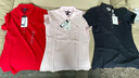 TOMMY HILFIGER【五?？邸肯募九b珠地網(wǎng)眼優(yōu)雅通勤純色條紋修身短袖T恤POLO 淡粉色8Z6 S (推薦：90-105斤) 曬單實(shí)拍圖