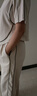 BVX運動套裝女夏季新款女神范氣質顯瘦短袖開衫闊腿褲時尚休閑兩件套 杏色 M 曬單實拍圖