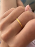 百泰首飾（BATAR JEWELLERY）生日禮物黃金戒指女足金素圈細(xì)款尾戒3D硬金高亮光面金戒指 14號(hào)【金重約0.9-1.0克】 曬單實(shí)拍圖