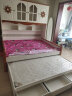 宜捷家居 儿童床单人床高低床上下床衣柜床一体多功能儿童家具实木框架 衣柜床+拖床 白 1.5*1.9米 实拍图