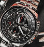 卡西歐（CASIO） 卡西歐(CASIO)男士手表三眼防水指針運動(dòng)表鋼帶男表送男友禮物 黑盤(pán)鋼帶EF-558D-1A 曬單實(shí)拍圖