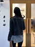 MACKAGE女士 BAYA經(jīng)典機車(chē)修身休閑時(shí)尚短款皮衣外套上衣情侶款 暗夜黑 S 曬單實(shí)拍圖