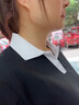 俞兆林（YUZHAOLIN）翻領(lǐng)短袖t恤女夏天女裝2025新款夏季小個子冰絲速干v領(lǐng)上衣T恤女 純色黑色（YM987） 2XL (推薦125-140斤) 曬單實(shí)拍圖