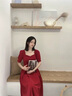 麥斯貝思敬酒服新娘平時可穿酒紅色訂婚衣服女連衣裙子回門結(jié)婚禮服小個子 酒紅色 M 曬單實拍圖