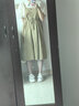 景怡依大碼女裝胖mm夏裝遮肚子背帶連衣裙兩件套學(xué)生微胖妹妹長裙套裝 卡其色 L 曬單實(shí)拍圖