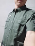吉普（JEEP）全棉工裝襯衫短袖男夏季修身純棉軍綠色有口袋雙兜軍旅風(fēng)休閑襯衣 軍綠色 2XL 135-153斤 曬單實拍圖