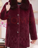 俞兆林中老年女裝奶奶裝加絨紅色毛呢外套新年加絨加厚呢大衣 Y244U4004 曬單實(shí)拍圖