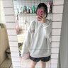 樂戀淑圓領(lǐng)潮流衛(wèi)衣女春季新款女裝百搭美式復(fù)古小個子慵懶風(fēng)寬松上衣 1990復(fù)古圓領(lǐng)衛(wèi)衣【白灰色】 L 曬單實(shí)拍圖