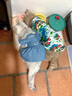 DADAGOU狗狗衣服貓咪連衣裙狗春夏秋季薄款小中型犬泰迪兩腳 繡花字母牛仔裙-深藍 L【體重6-8.5斤】 曬單實(shí)拍圖