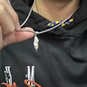 戚小米許愿石項鏈男潮嘻哈小眾男士吊墜個(gè)性百搭男生鎖骨鏈高級感配飾 銀色款 曬單實(shí)拍圖