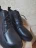 敏蔻精品頭層牛皮秋冬季新款單靴女歐美復古厚底薄款短靴女平底單鞋粗 黑色 38 曬單實(shí)拍圖