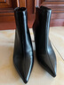 達芙妮短靴女氣質(zhì)尖頭細跟短靴加絨高跟瘦瘦靴后拉鏈通勤靴百搭女鞋子 4022605325 黑色 38  曬單實(shí)拍圖