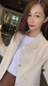 妍莉芬 短外套女裝秋裝新款女裝寬松小個(gè)子風(fēng)衣短款?yuàn)A克開衫小香風(fēng)上衣 米色 S 曬單實(shí)拍圖