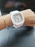 妃袖 小清新香芋紫方形手表網(wǎng)紅新款獨角獸韓版原宿電子手表方下單圈 白色 電池 曬單實(shí)拍圖