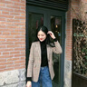 蔻伊婭格子小西裝外套2025女秋冬新款百搭韓版西服時尚修身上衣女裝 咖啡色西裝 S 曬單實拍圖